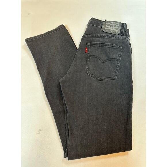 Levi's Boys Size 18 Reg 29 x 31 511 Slim Performance Faded Black Jeans Straight - Picture 2 of 8